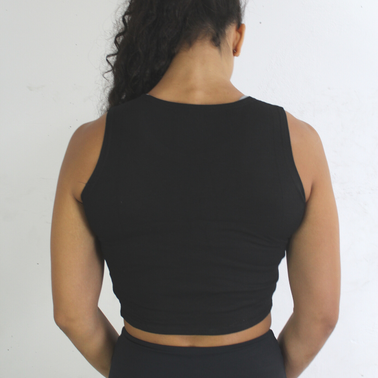 Crop Top sleeveless - noir